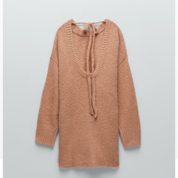 COPY - NWT Zara Wool Oversized Open Back Sweater Dress M - Picture 6 of 10